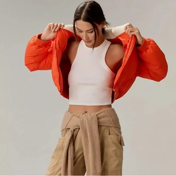 Anthropologie Red/Rouge Puffer Jacket - Picture 5 of 6